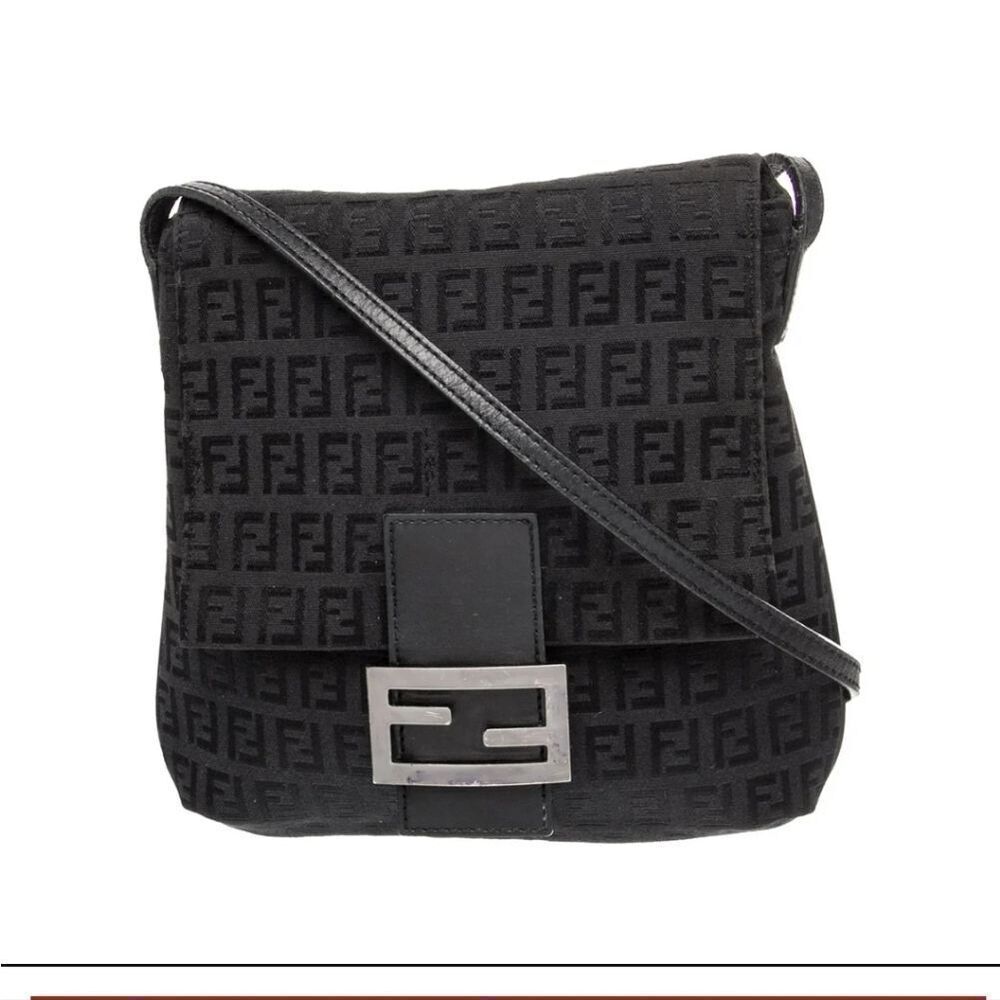 Fendi Zucchino FF Messenger Bag Vintage